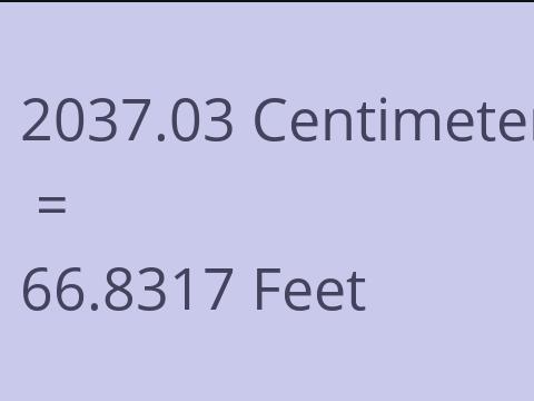 2037.03 CM TO FEET