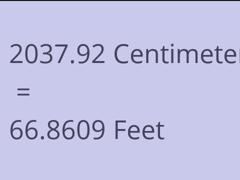 2037.92 CM TO FEET