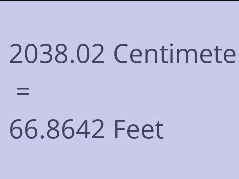 2038.02 CM TO FEET