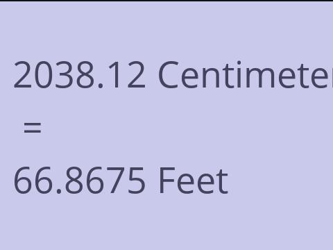 2038.12 CM TO FEET