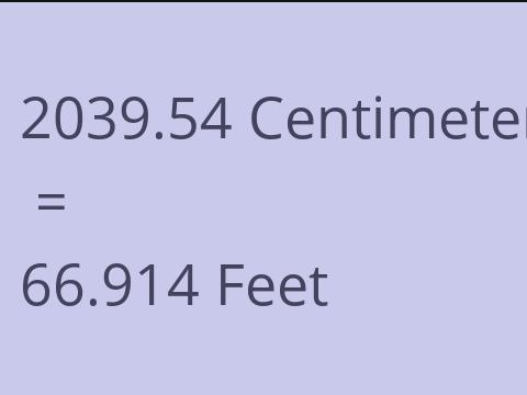 2039.54 CM TO FEET