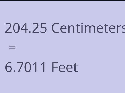 204.25 CM TO FEET