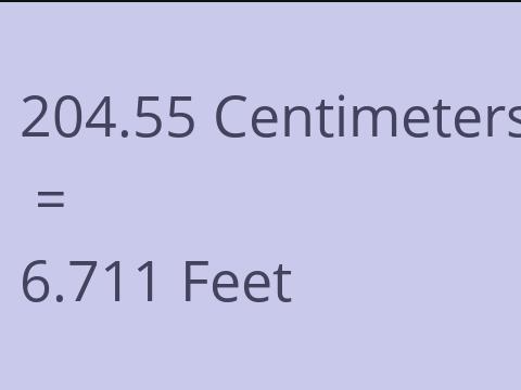 204.55 CM TO FEET