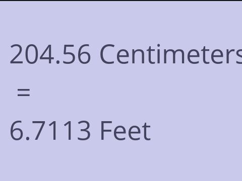 204.56 CM TO FEET