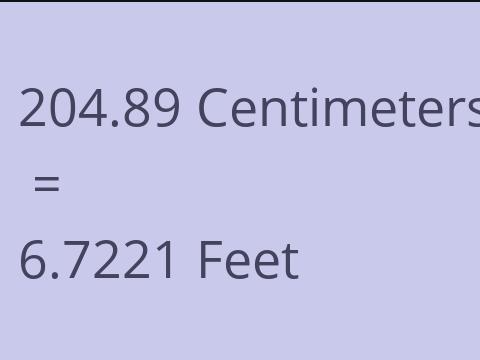 204.89 CM TO FEET