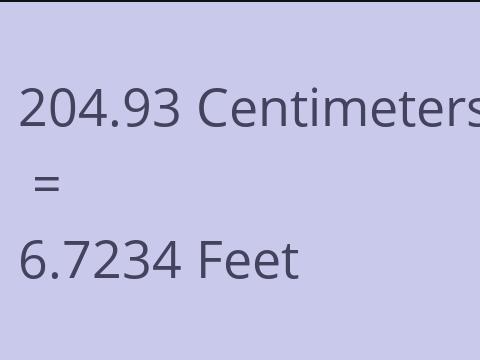 204.93 CM TO FEET