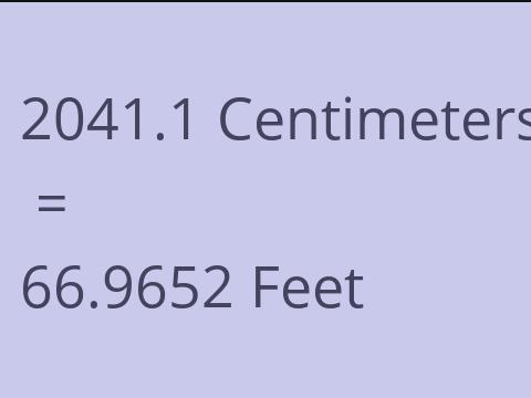 2041.1 CM TO FEET