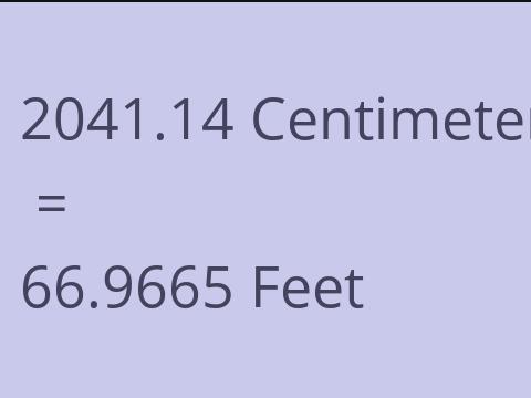 2041.14 CM TO FEET