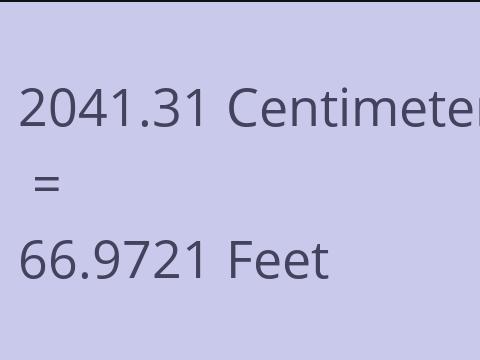 2041.31 CM TO FEET