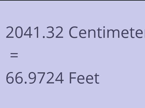 2041.32 CM TO FEET