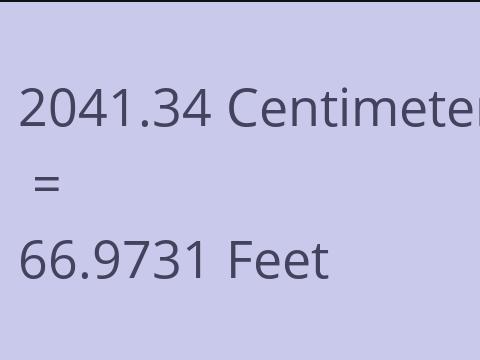 2041.34 CM TO FEET