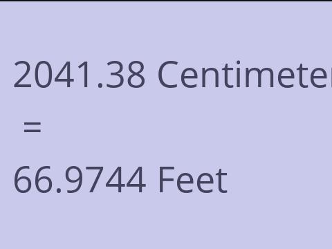 2041.38 CM TO FEET