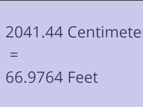 2041.44 CM TO FEET