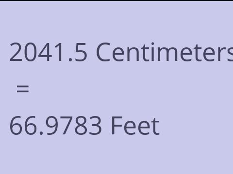 2041.5 CM TO FEET