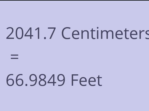 2041.7 CM TO FEET