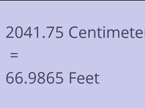 2041.75 CM TO FEET