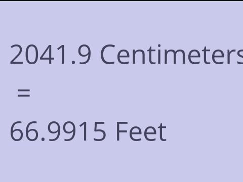 2041.9 CM TO FEET