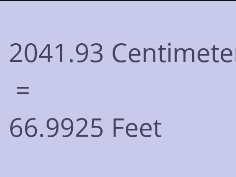 2041.93 CM TO FEET