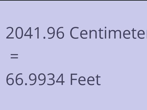 2041.96 CM TO FEET