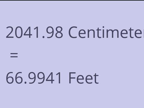 2041.98 CM TO FEET
