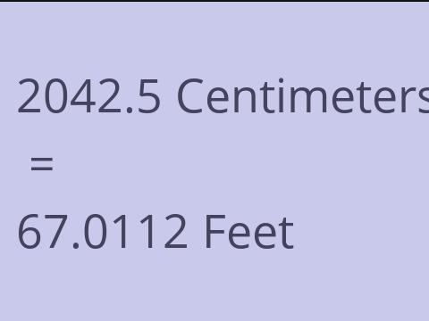 2042.5 CM TO FEET