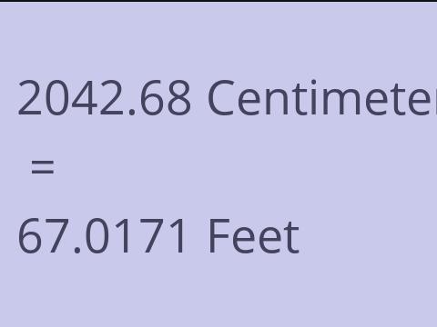 2042.68 CM TO FEET