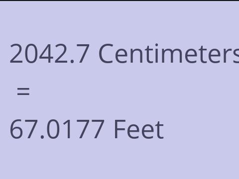 2042.7 CM TO FEET