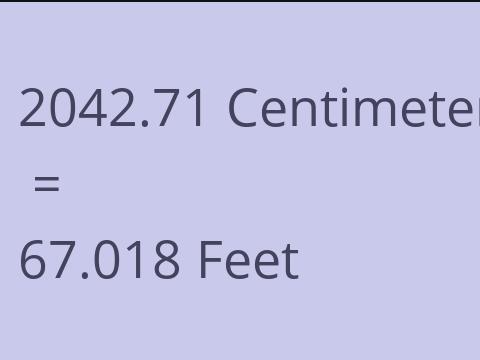 2042.71 CM TO FEET