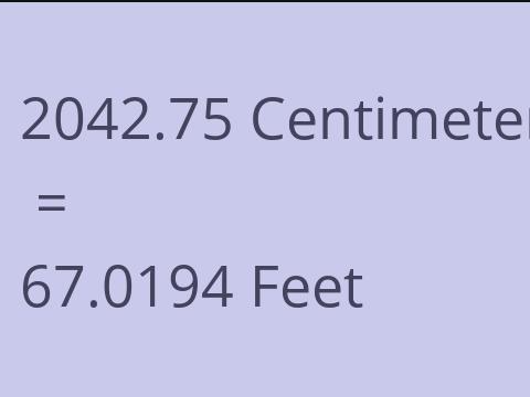 2042.75 CM TO FEET