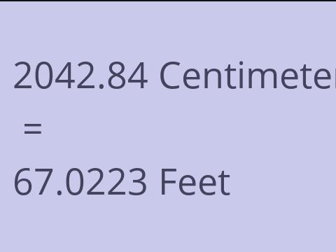 2042.84 CM TO FEET