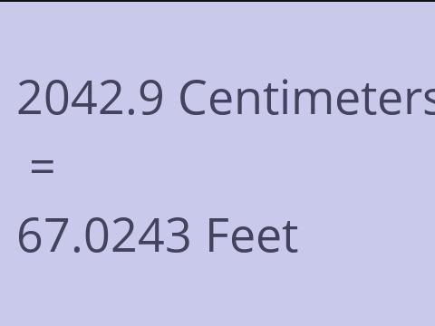 2042.9 CM TO FEET