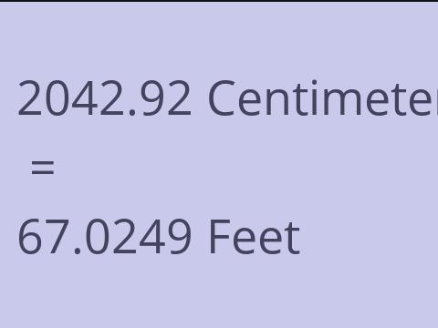 2042.92 CM TO FEET