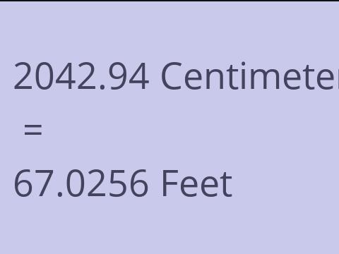 2042.94 CM TO FEET