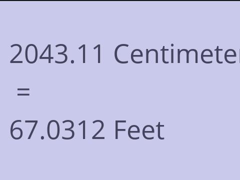 2043.11 CM TO FEET