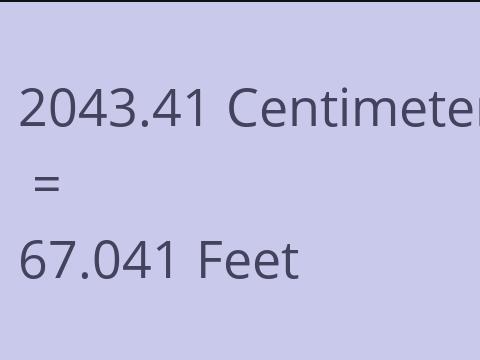 2043.41 CM TO FEET