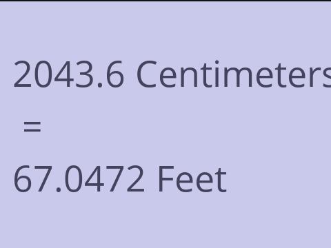 2043.6 CM TO FEET