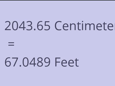 2043.65 CM TO FEET