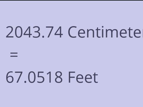 2043.74 CM TO FEET