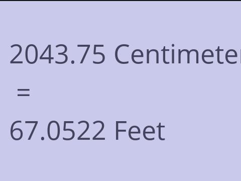 2043.75 CM TO FEET