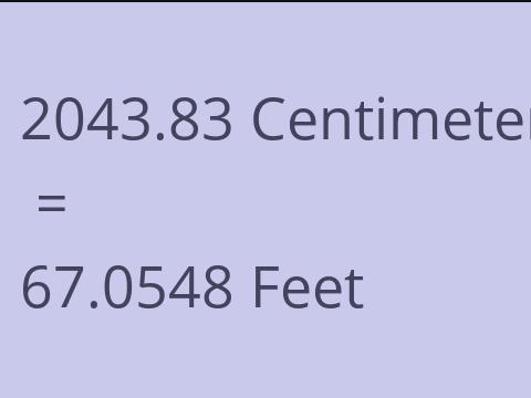 2043.83 CM TO FEET