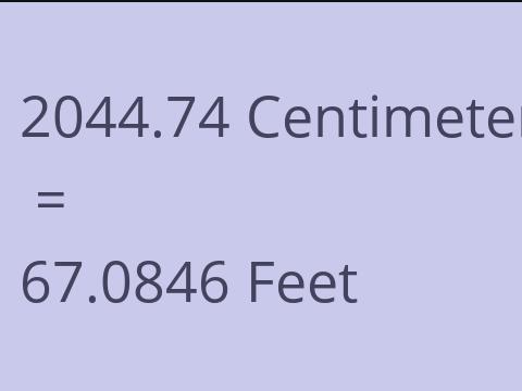 2044.74 CM TO FEET