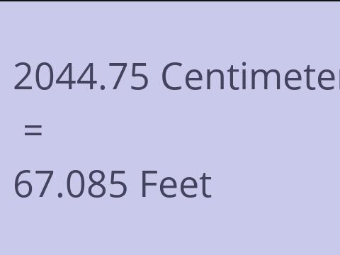 2044.75 CM TO FEET