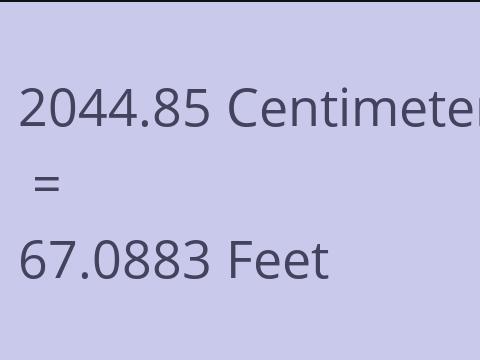 2044.85 CM TO FEET