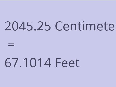 2045.25 CM TO FEET