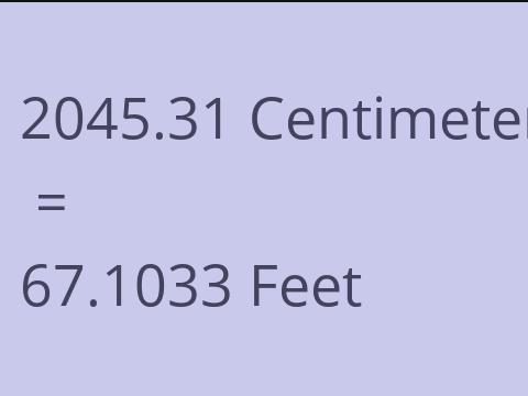 2045.31 CM TO FEET