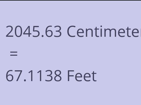 2045.63 CM TO FEET