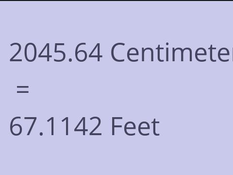 2045.64 CM TO FEET