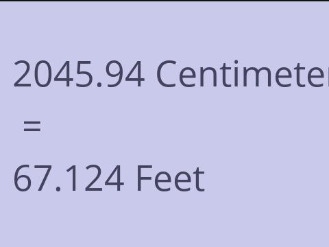 2045.94 CM TO FEET