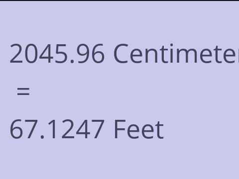 2045.96 CM TO FEET