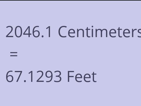 2046.1 CM TO FEET